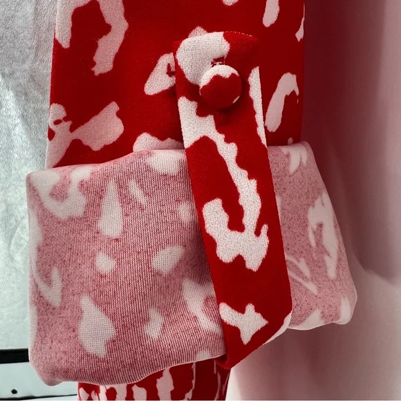 Andree By Unit Blazer Womens Small Red Cheetah Print Long Sleeve w/Roll Up Tabs - Picture 9 of 12